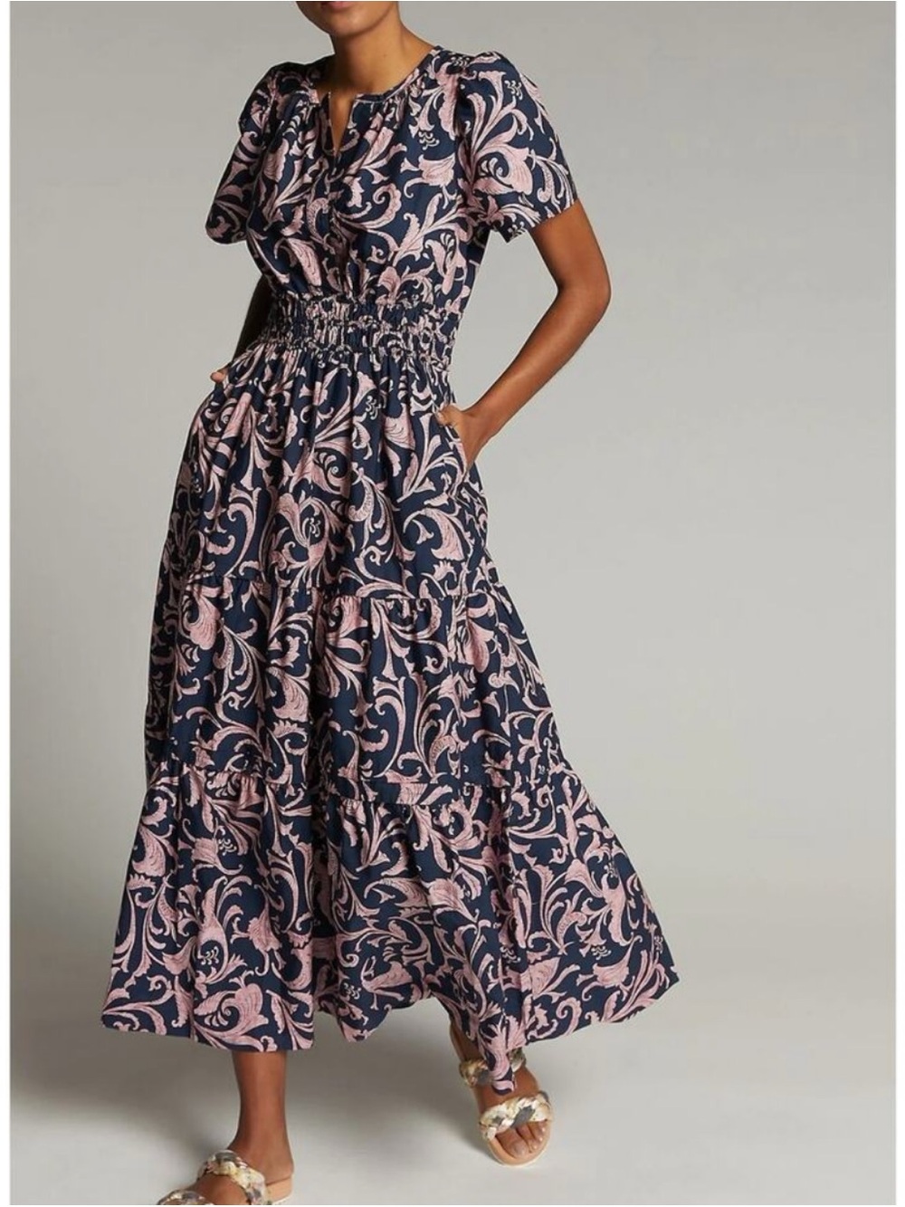 Anthropologie The Somerset Maxi Dress Short Sleeve Purple Pink M - Picture 1 of 12